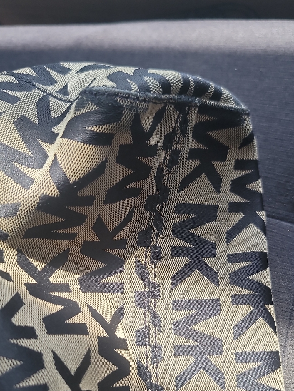 Michael Kors Beige Monogram MK Logo Tote Bag - Picture 13 of 13